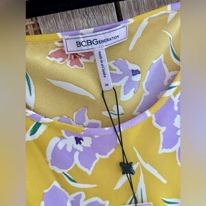 BCBG Yellow Floral Slip Dress